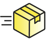 shipping box moving fast icon