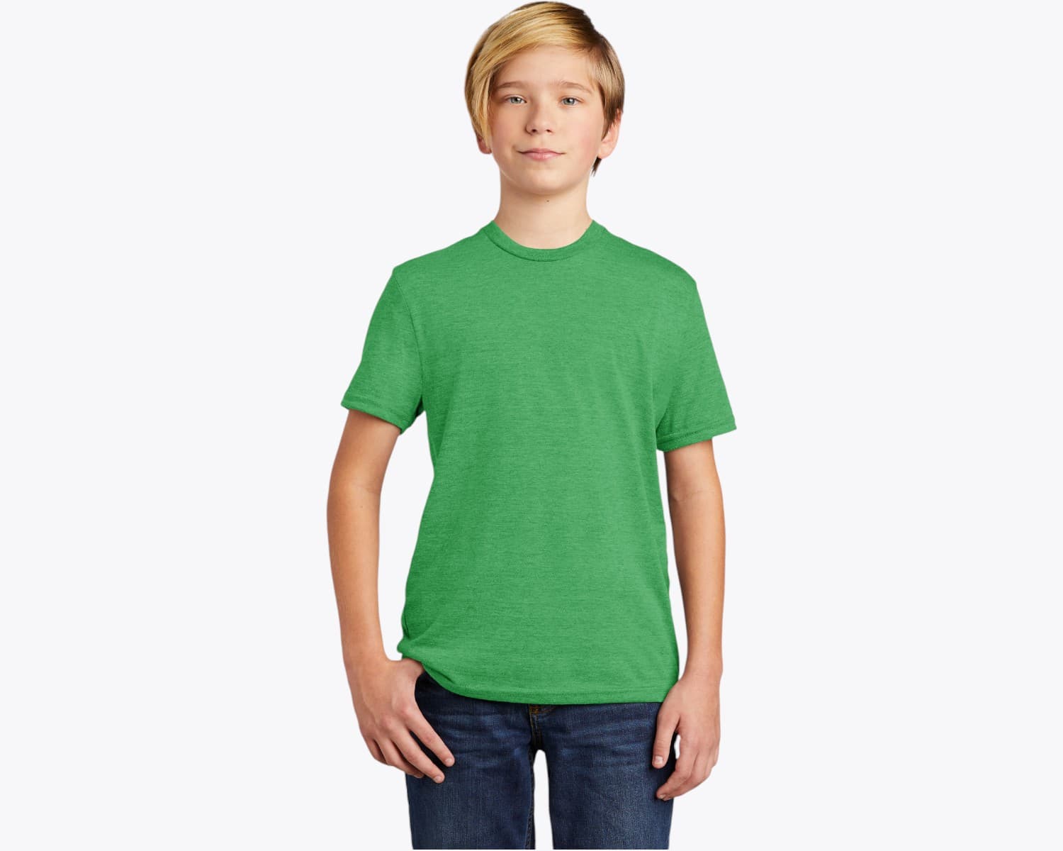 Allmade AL207 Youth Tri-Blend Tee in Enviro Green (size:medium, view:front)