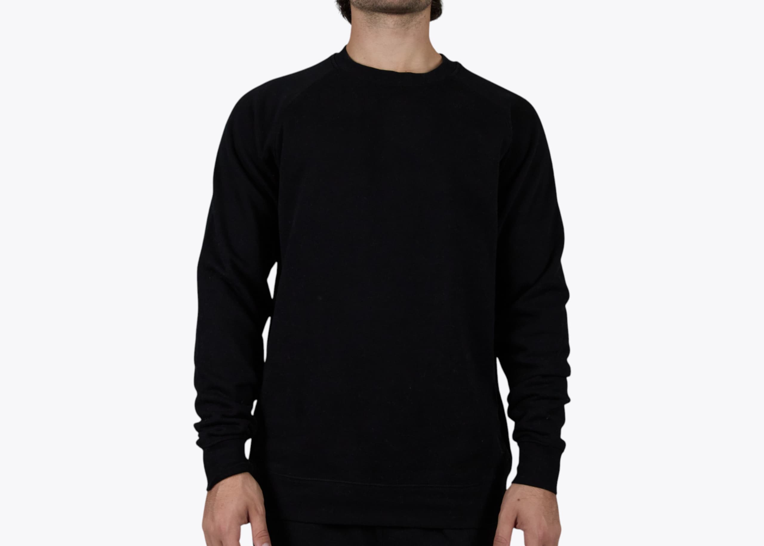 AS Colour 5100 Mens Supply Crew in Black (model:male, size:medium, view:front)