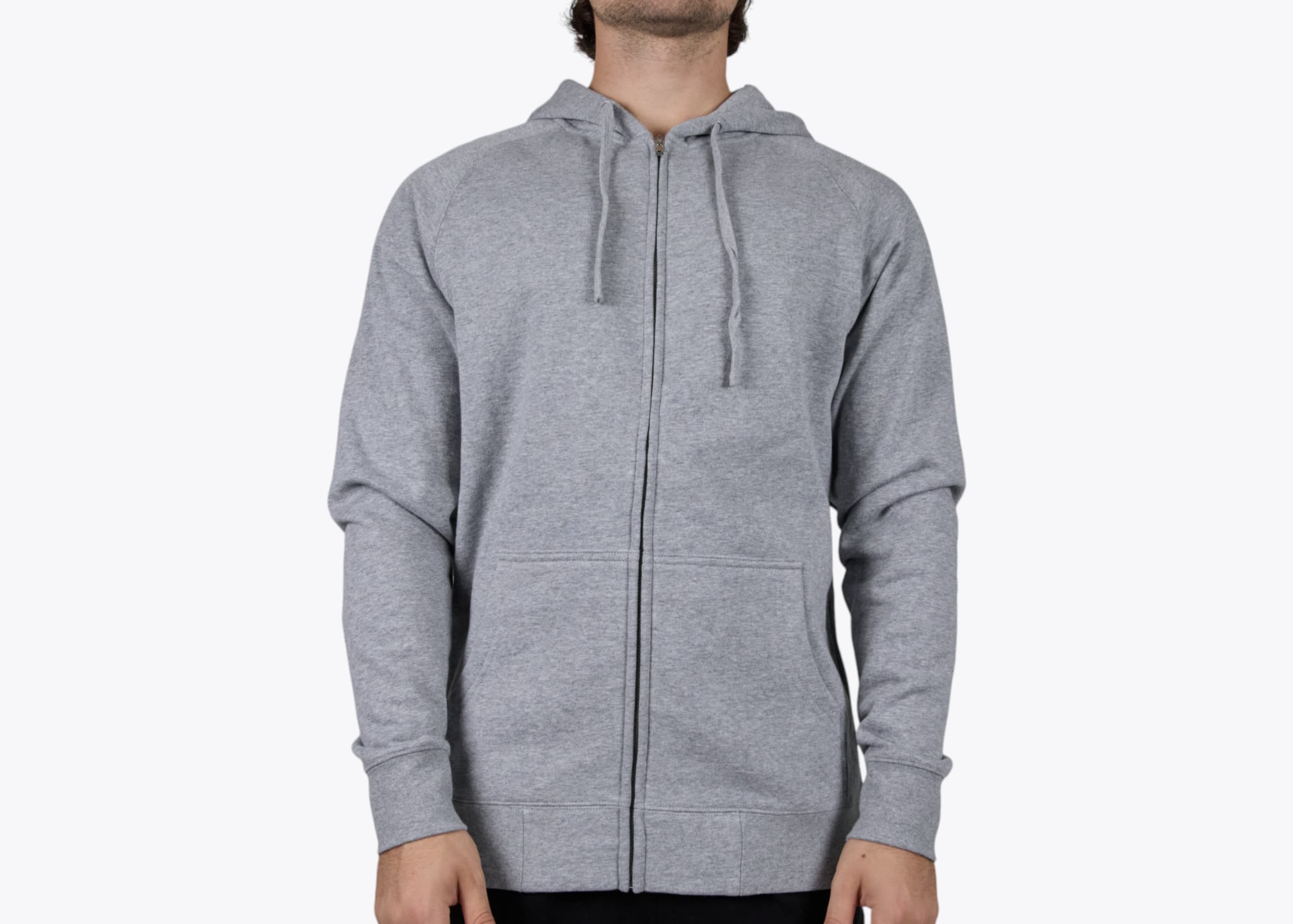 AS Colour 5109 Supply Zip Hood in Athletic Heather (model:male, size:medium, view:front)