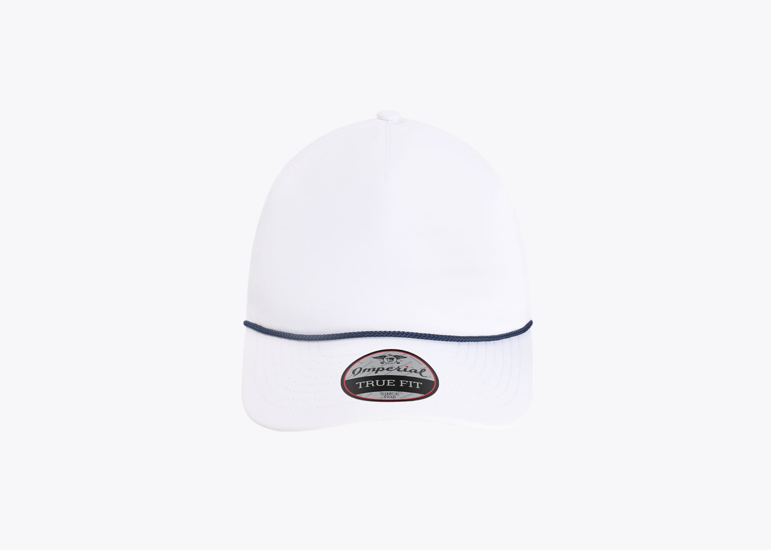 Imperial 5054U The Harrison Cap in White/Navy (size:one size fits most, view:front)
