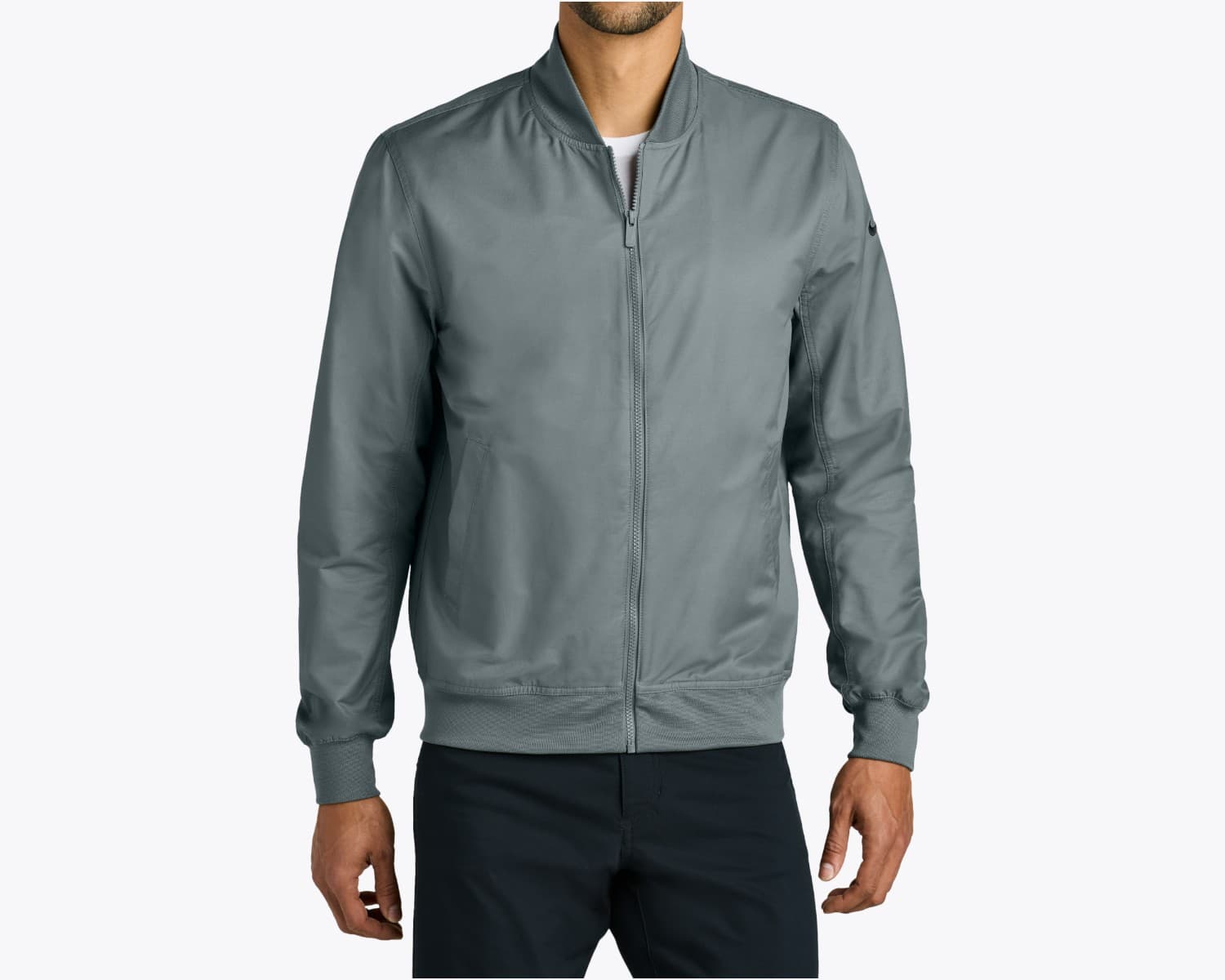 Nike NKFQ4759 Bomber Jacket in Cool Grey (size:large, view:front)